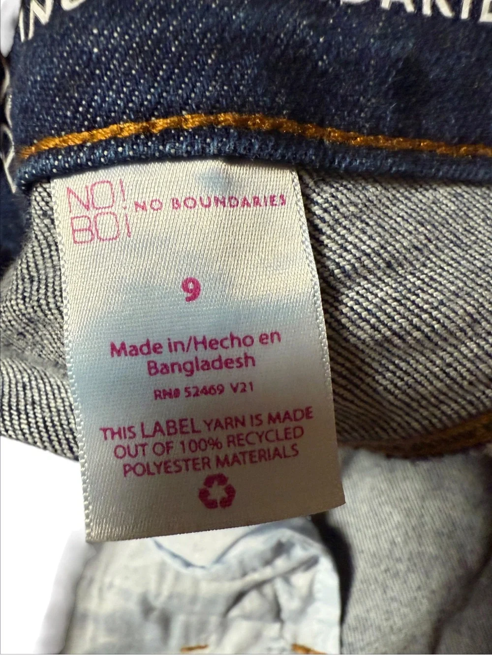 No Boundaries High-Rise Dark Blue Flare Jeans with Frayed Hem size 9